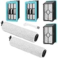 3831 Roller Brush & Filter Replacement Compatible with Bissell Crosswave Hard Floor Expert 3831, HF2 3845N Vacuum, Floor Scrubber Wet Dry Vacuum Accessory Kit 2 Brush Rolls, 4 Filter Parts