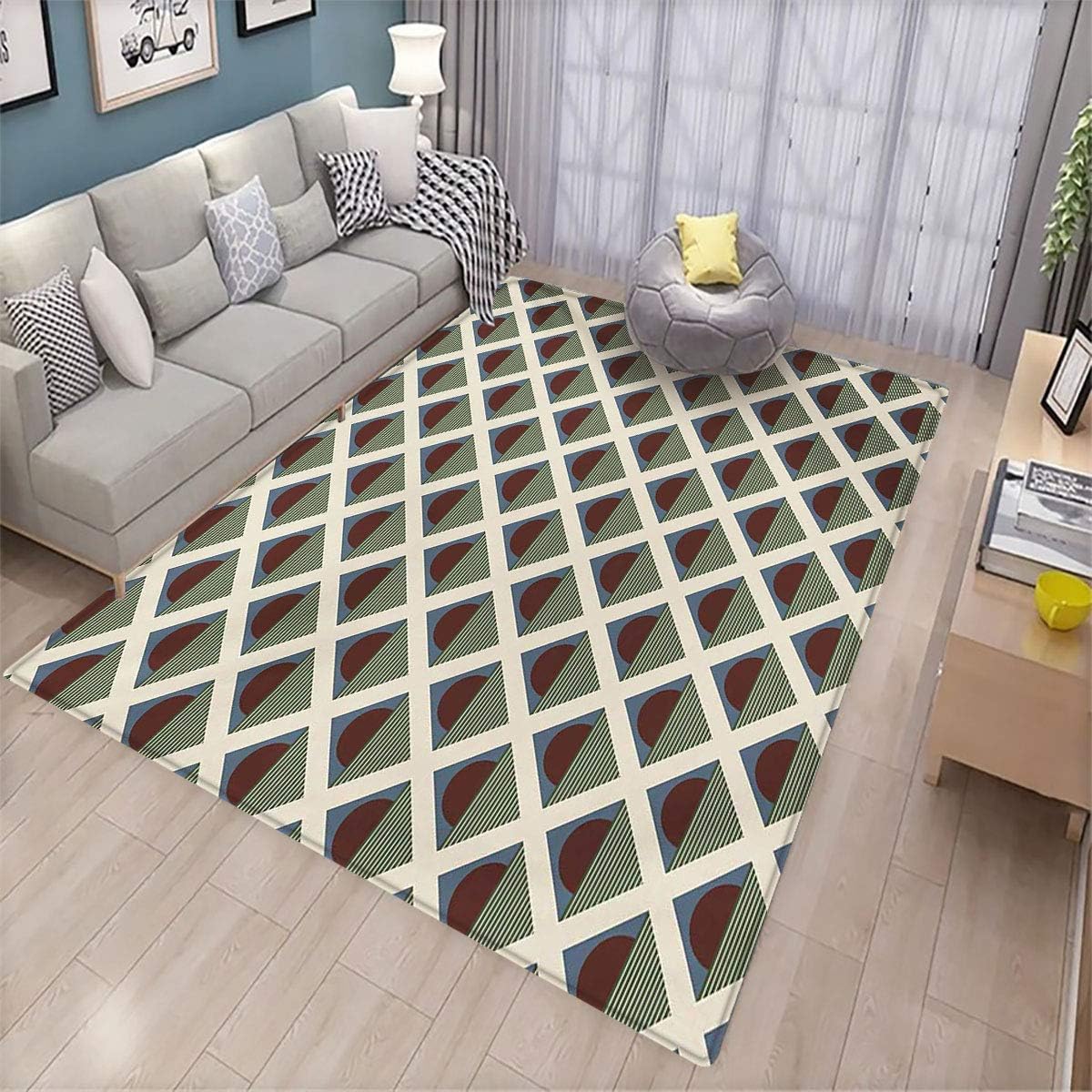 Retro Floor mat Pop Art Style Funky Half Circles Geometric