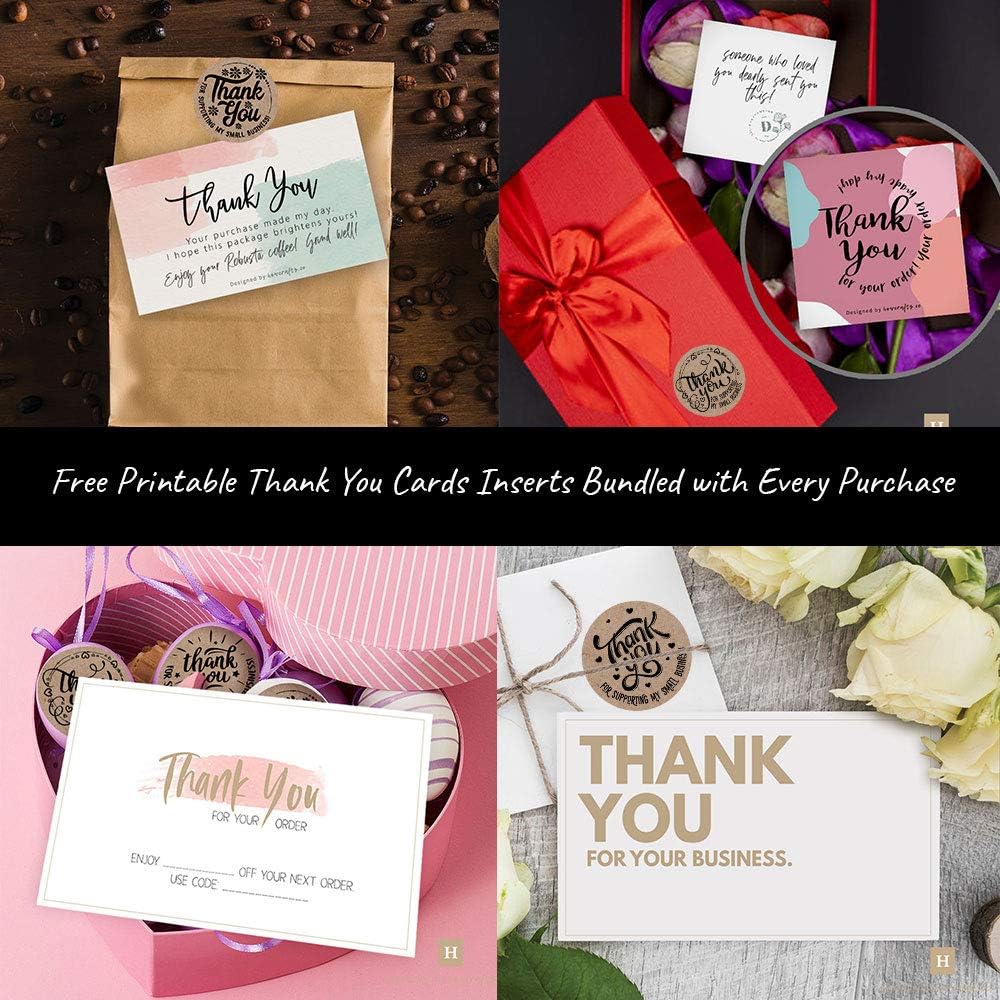 Howcrafts Thank You Stickers Roll of 1000, 8 Designs, 1.5 Inch | Thank You Stickers Small Business Supplies | Thank You for Your Purchase Stickers for mailers Poly Bags polymailers: Arts, Crafts & Sewing