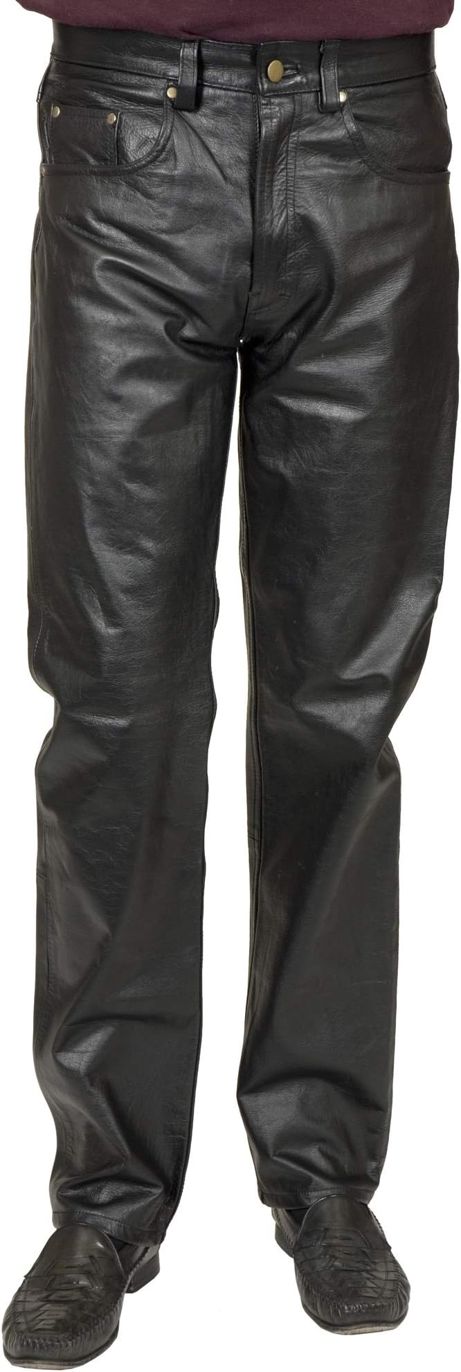 Charades Men's Faux-Leather 4-Pocket Costume Pants