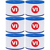 KGC 6 Pack Type VI Spa Hot Tub Filters Compatible with Coleman Salu spa Lay-Z-Spa Hot Tub Filters, Replcement for 90352E 58323 Spa Filter Cartridges