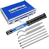 DEEFIINE Carbide Tipped Wood Lathe Turning Tools Set, Lathe Rougher Finisher Swan Neck Hollowing Tools and Interchangeable 19