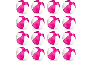 Whaline 16Pcs 16'' Inflatable Beach Ball Round Pool PVC Balls Game Toys for Summer Hawaiian Tropical Theme Beach Party Decor