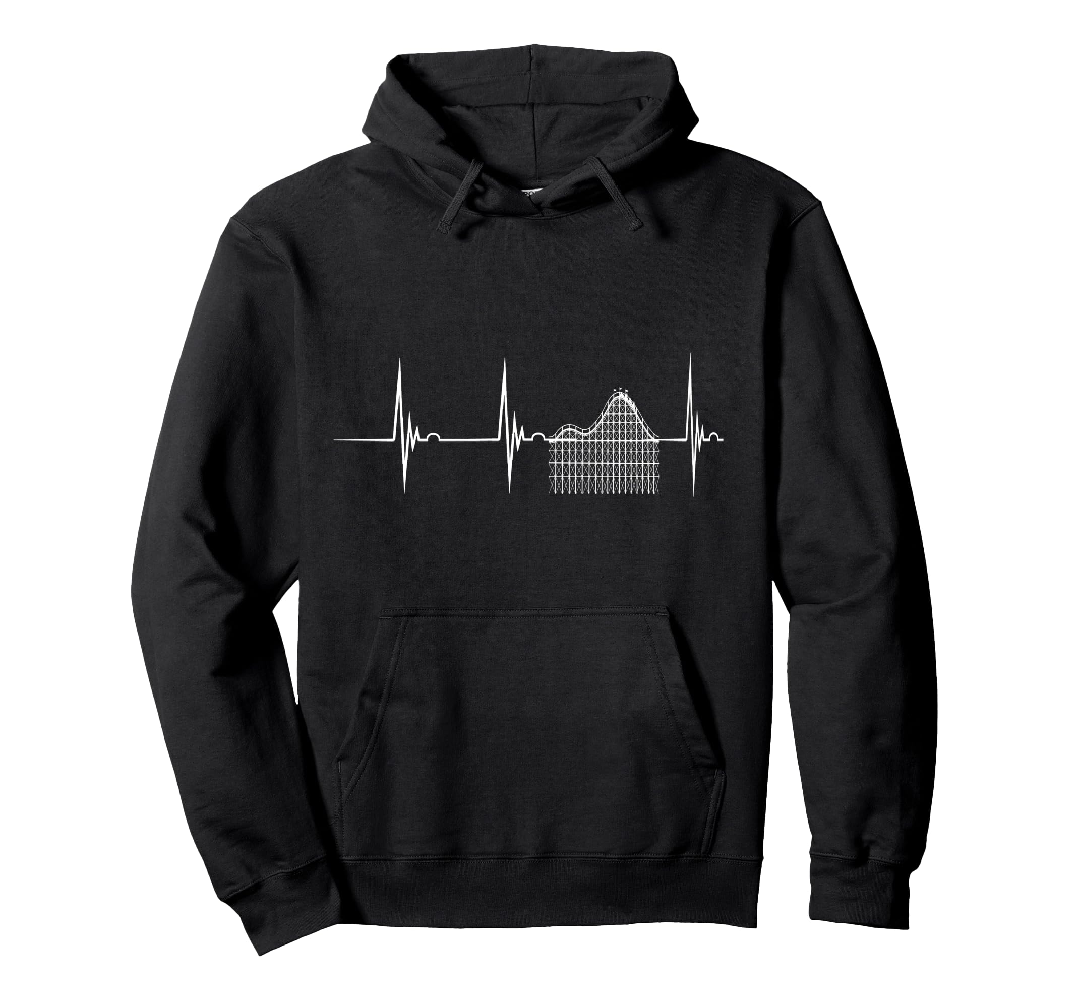 Lustige Vergnügungspark Theme Park Roller Coaster Heartbeat ECG Pulse Theme Park Pullover Hoodie