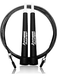Jump Rope - Best for Speed Jumping, Double Unders, WOD, MMA, Boxing, Skipping Workout, Fitness Exercise Training - Adjustable Length - With Carry case, spare screw kit