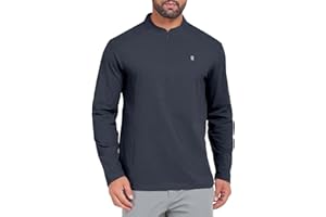 Little Donkey Andy Men's Golf Quarter Zip Pullover Mock Neck Lightweight Sun Protection Long Sleeve Fishing Shirt