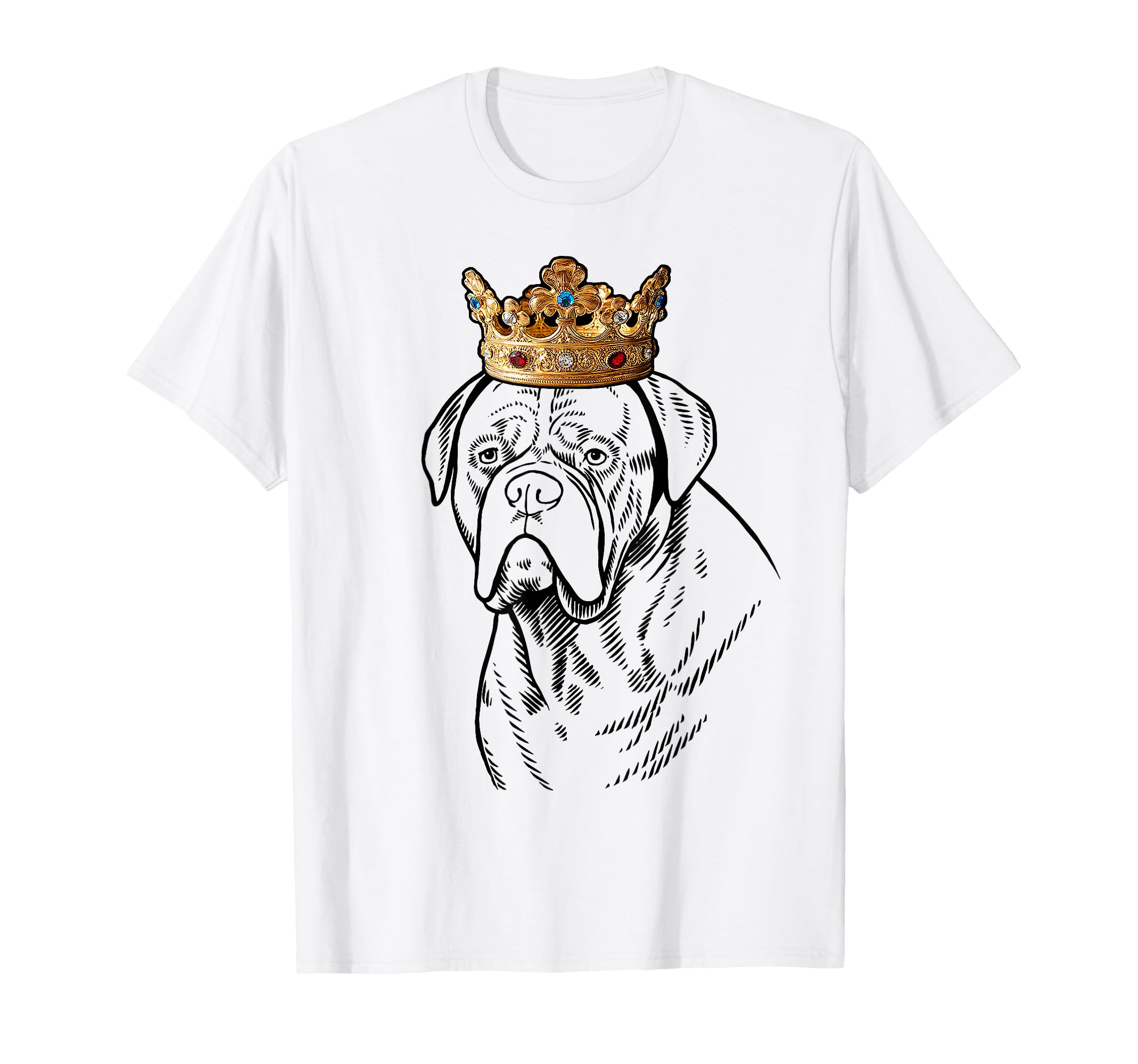 Dogue de Bordeaux Dog Wearing Crown T-Shirt