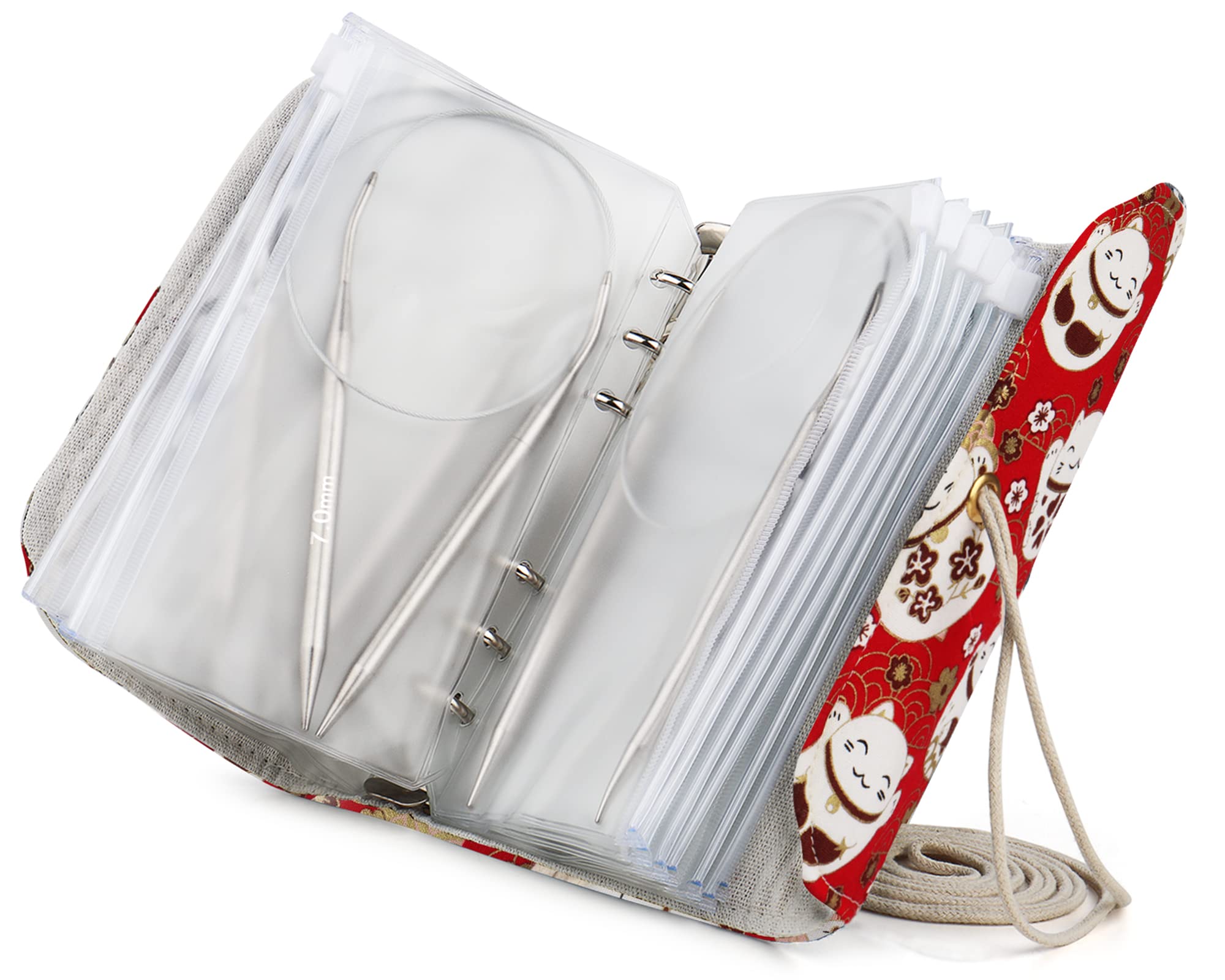 Coopay Circular Knitting Needles 40cm, Metal Circular Needles Set with Case, Short Round Knitting Pins for Socks Sleeves Necklines or Small Project, Fixed Circular Needles UK Gift Kit Beginners