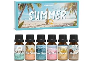 ARVIDSSON Summer Essential Oils Set, Tropical Essential Oil for Diffuser, Candle Making - Ocean Breeze, Pina Colada, Coconut,