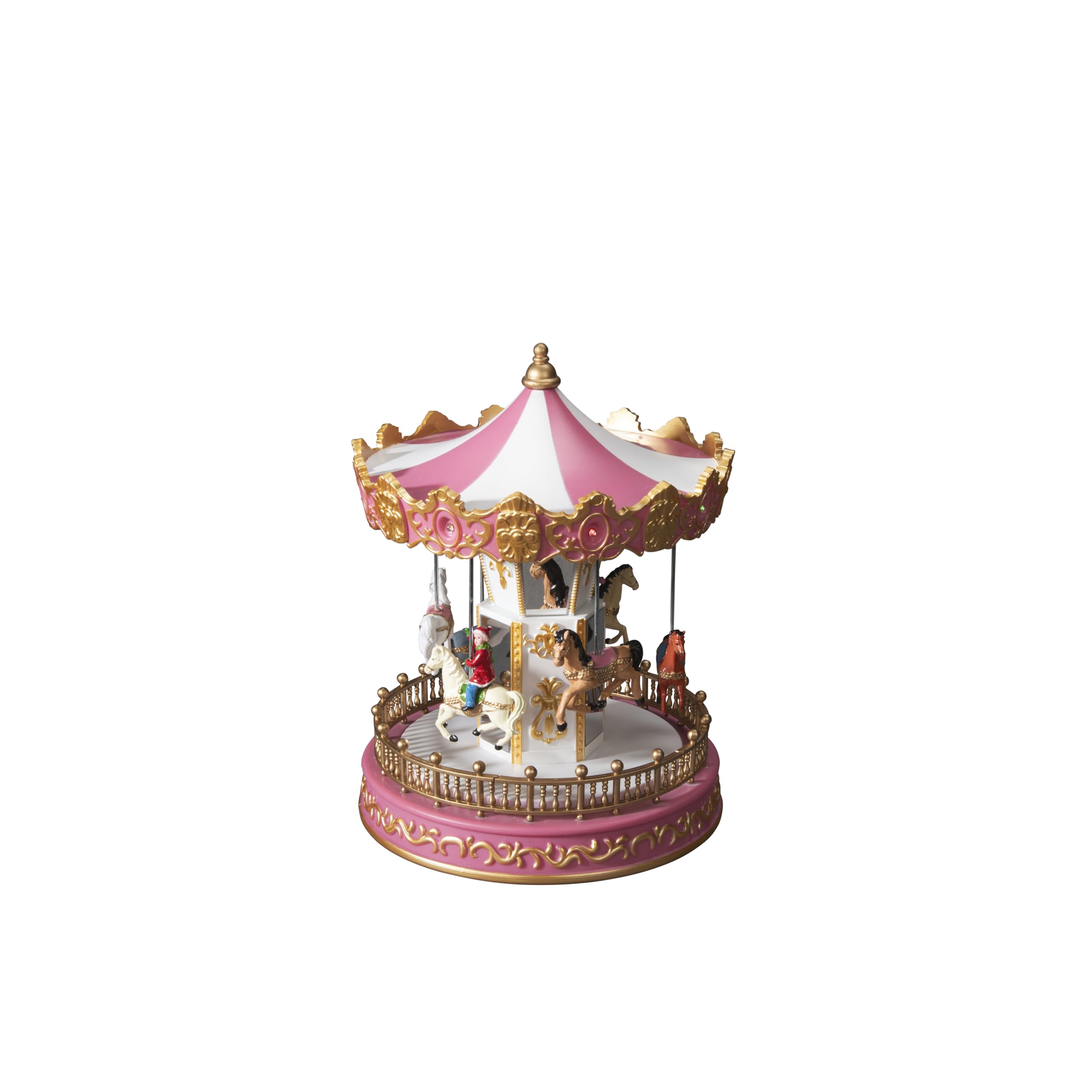 Konstsmide Festive LED Christmas Carousel with Music - Battery Operated, Multi-Coloured, Timer Control, Battery or USB Powered