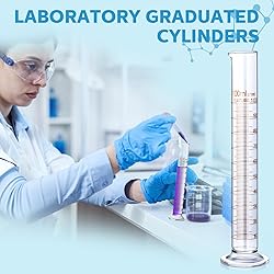 Copkim 10 Pcs Glass Graduated Cylinder Metric Scale