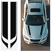 2PCS Racing Stripes Car Hood Decal with Scraper,Stylish Hood Decals for Cars Decorates Hoods Cover and Scratch Protection,Universal Vinyl Car Decals for Cars Modifications (Black)