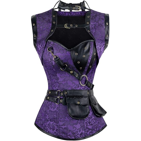 CHARMW Damen Korsett - Vintage Corsage Mit Reißverschluss Und Schnürung