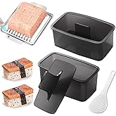 YONGJUNG Musubi Press Mold Kit, 2 Pack Clear Musubi Maker with Stainless Steel 304 Luncheon Meat Slicer for SPAM