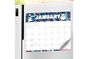 2026-2027 Magnetic Calendar for Refrigerator, 2 Years Fridge Calendar Magnet Runs Until December 2027, 24 Monthly with festiv