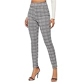 SweatyRocks Women's Casual Dress Pants Stretchy High Waisted Skinny Work Office Leggings