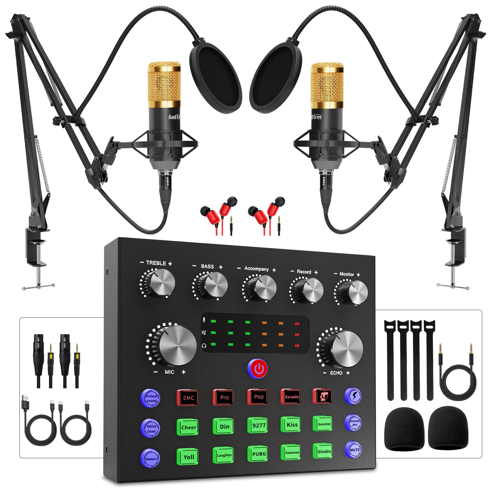 Photo 1 of **************MISSING PARTS***************
Podcast Equipment Bundle for 2, Voice Changer with Audio Interface, 3.5mm Podcast Condenser microphone, for Podcast Recording,Streaming,Gaming,PC,Smartphone,Ps4/5,DJ,YouTube,TikTok