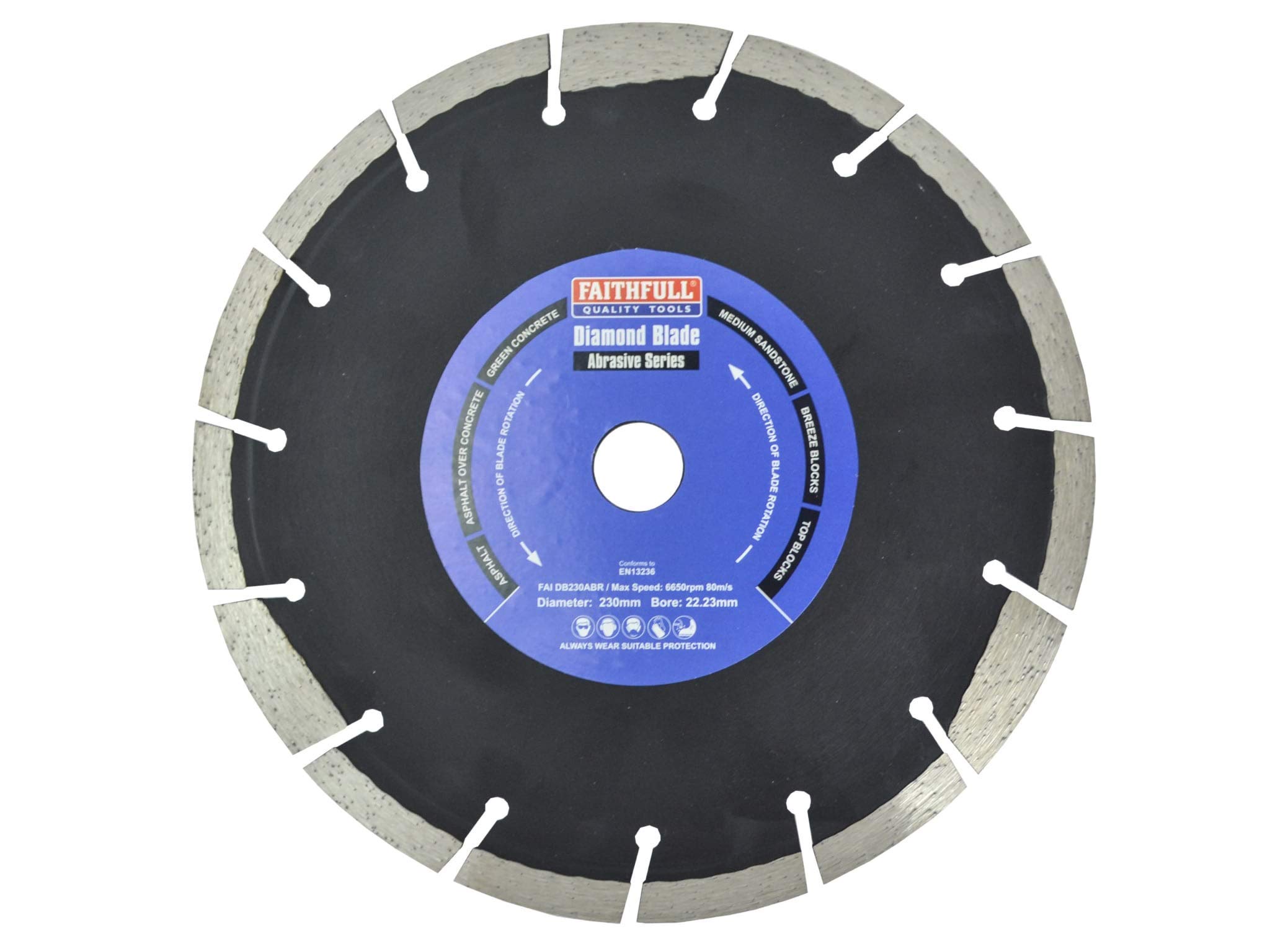 Faithfull FAIDB230ABR Asphalt and Abrasive Materials Diamond Cutting Blade 230 mm (9 Inch)
