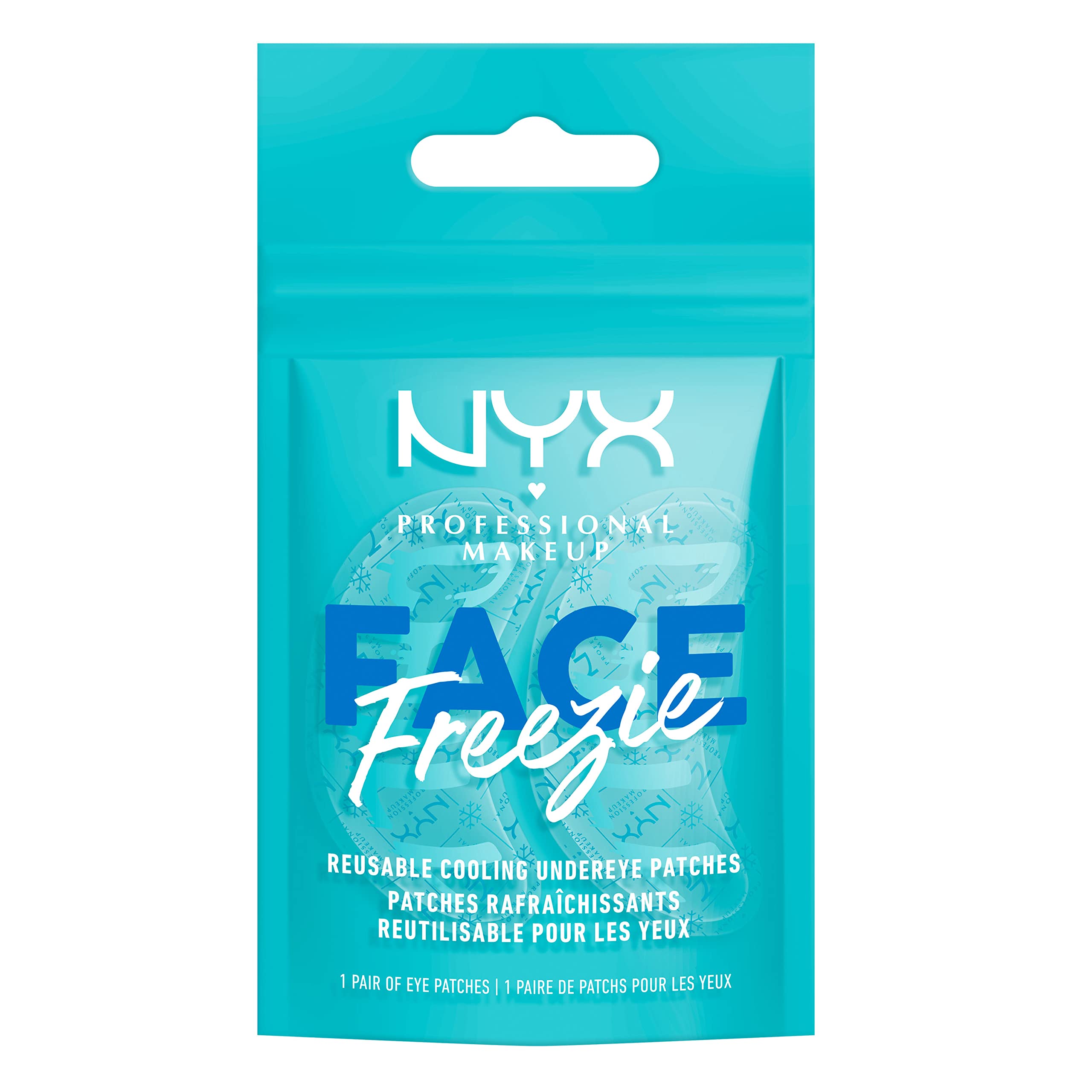 NYX Professional Makeup Reusable Cooling Undereye Patches, Cryotherapy-Inspired Under Eye Mask, De-Puffs Bags and Reduces Dark Circles, Face Freezie, 1 Pair