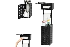 Freestanding Bamboo Toilet Paper Holder Stand with Tissue Roll and Storage Box, BEGULF Slim Toilet Paper Cabinet for Bathroom