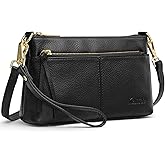 Kattee Leather Crossbody Bags for Women, Small Wristlet Purses for Women