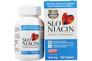 Slo-Niacin Vitamin B3 500 Mg - Slow Release Niacin for Heart Health, Energy Boost, Health Skin, Healthy Blood Sugar Levels - 100 Capsules