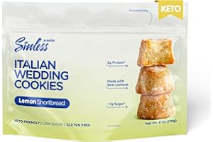 SINLESS SNACKS Keto Cookies Snack, Italian Wedding Lemon Cookies, Zesty Lemon Shortbread Cookies, Gluten-Free Italian Cookies, Low Sugar Keto Snacks, Keto Friendly Cookies
