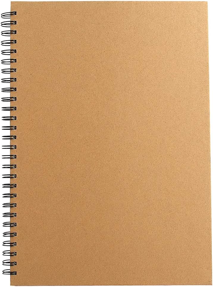Krafty Soft Cover Blank Notebook Journal, Spiral Sketchbook Pad, Drawing Book, 60 Sheets/140gsm (A4)/120 Pages: Arts, Crafts & Sewing