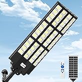 ZIZIWIN 15000W Large Solar Street Lights Outdoor Waterproof, Heavy Duty Solar Parking Lot Lights with Remote Control and Motion Sensor, Pole or Wall Mount, for Outside Commercial Yard Driveway Garage