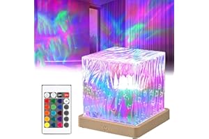 Northern Lights Projector, Aurora Borealis Light Projector, Aurora Borealis Night Light Projector:16 Colors Rotating Water Ri