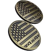 4x4 Off-Road Round Emblem Decal USA US Flag Badge for Jeep Wrangler Grand Cherokee Liberty Trail Rated Pickup Exterior Door Panel Fender Bumper Guard Trunk Tailgate Window Support US Military