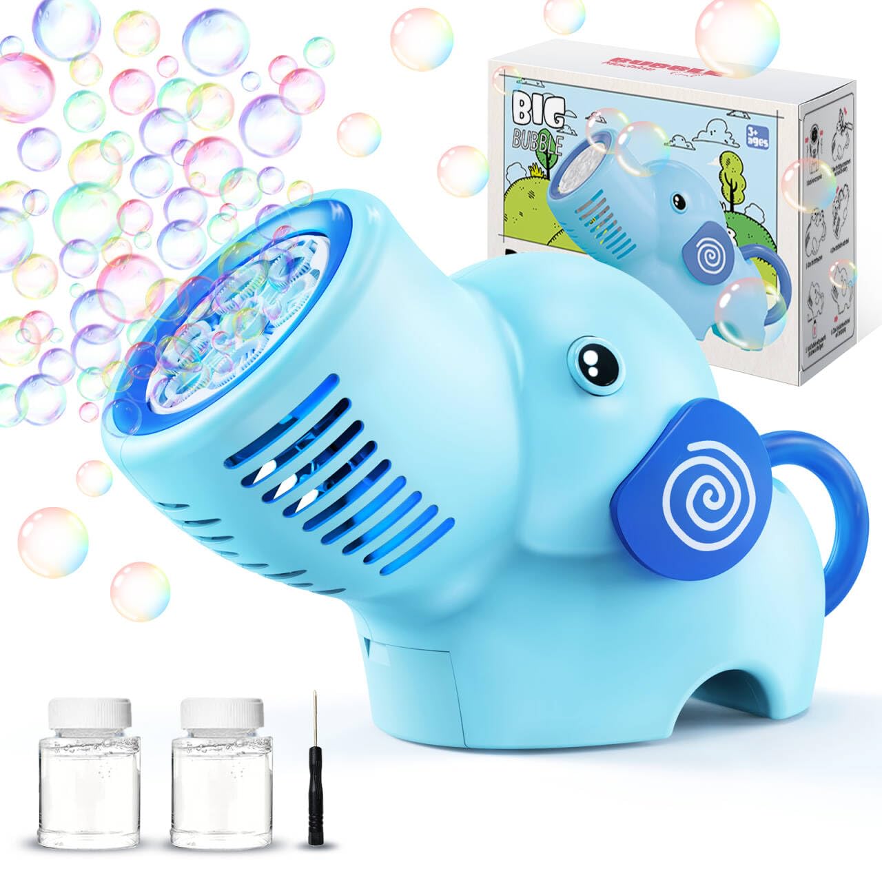 Bubble Machine Gun 10 Hole Electric Silent with Colorful LED/130ml Solution Bubble Gun Toys,10000+ Rich Bubbles Per Minute,Durable Automatic Bubble Makers Toy for kids (DX Blue)