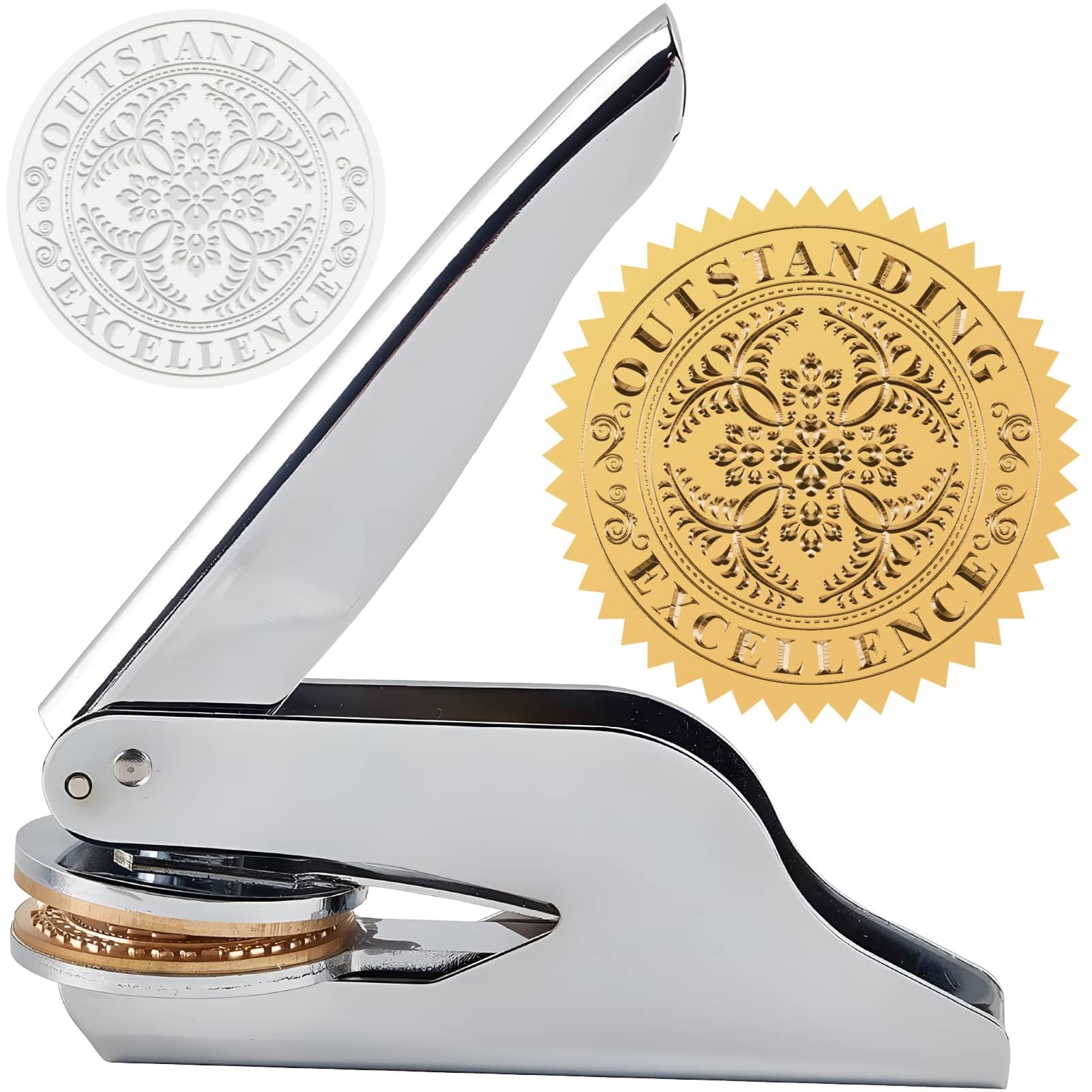 CRASPIRE Outstanding Embosser Stamp Library Custom 1.6in Non Stainless Steel Seal Hand Held Embossing Sealing Stamp Book Lovers Teacher Ex Libris Notary for Official Graduation Gift Envelopes Paper