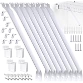 8 Pcs 12 Inch Wire Shelf Brackets, Metal Support Brackets with 10 Wire Shelf Clips and 4 End Brackets, Wire Closet Support Shelving for Closet Shelves Racks and Wardrobe