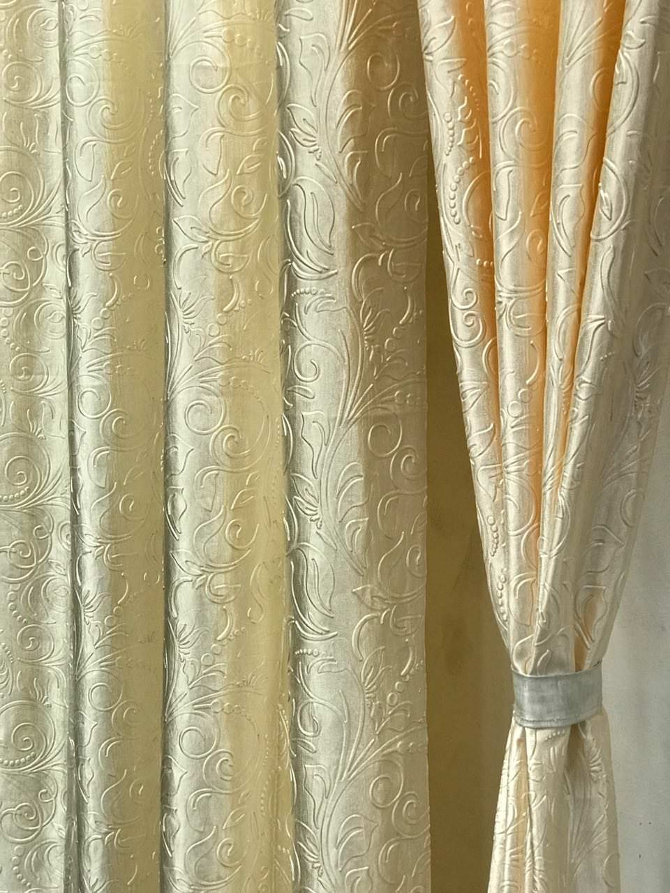 Buy Ridhaan Fabric Floral Design Punching Door Curtains Heavy