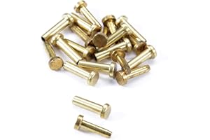 EZSMITH Cutlery Rivets (10 Pack) for DIY Handles & Knife Handle Repair - USA Size (0.187 x 0.115 x 0.520 Inch) - (Brass) - 2-Piece Rivet Knife Handle Fasteners