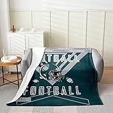 Feelyou Football Flannel Blanket Plush Fuzzy Soft Boys Girls Queen 90"x90" Rugby Sports Fleece Throw Blanket Football City Room Decor