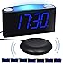 Loud Vibrating Alarm Clock Bed Shaker for Heavy Sleepers Deaf Seniors Kids, Bedrooms Home Kitchen Desk - Large Digital Display & Dimmer, Night Light, 2 USB Ports, Easy Set, 12/24 H DST, Battery Backup