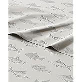 Kids Queen Size Fish Bed Sheets - 4 Piece Fish Sheet Set - Sea Animal Themed Bedding - Ultra-Soft, Cute & Cozy - Breathable & Machine Washable - Ocean Animal Bed Set for Boys, Girls, Teens & Toddlers