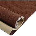 Marine Vinyl Fabric, Upholstery Faux Leather, 1.0mm Thickness, 61" Width (59" Usable), Perfect for Cars, Outdoor Yachts, and Home Furniture(Brown,Pre-Cut 72"x61")