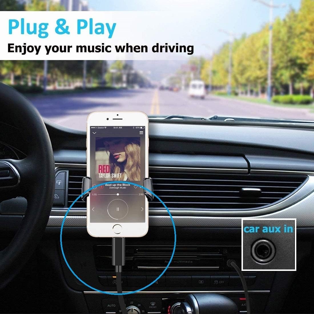[Apple MFi Certified] Aux Cord for iPhone, Lightning to 3.5 mm Jack Aux Audio Cord Adapter Compatible with iPhone 11/XS/XR/X/8Plus/8/7 for Car/Headphones/Speaker/Home Stereo Support iOS: Electronics