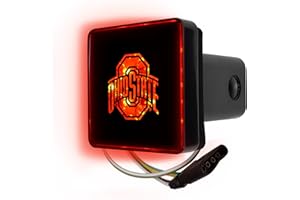 FANMATS Ohio State University Light Up Hitch Cover | Black | Fits All 2 in. Class III hitches | O with Wordmark Primary Logo