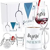 Yoiemivy Before Patients After Patients Gift Set 11 oz Coffee Mug 17 oz Stemless Wine Glass 2 oz Shot Glass, Gifts for Doctor Dentist Hygienists Assistants Physician, Christmas Nurse Gifts for Women