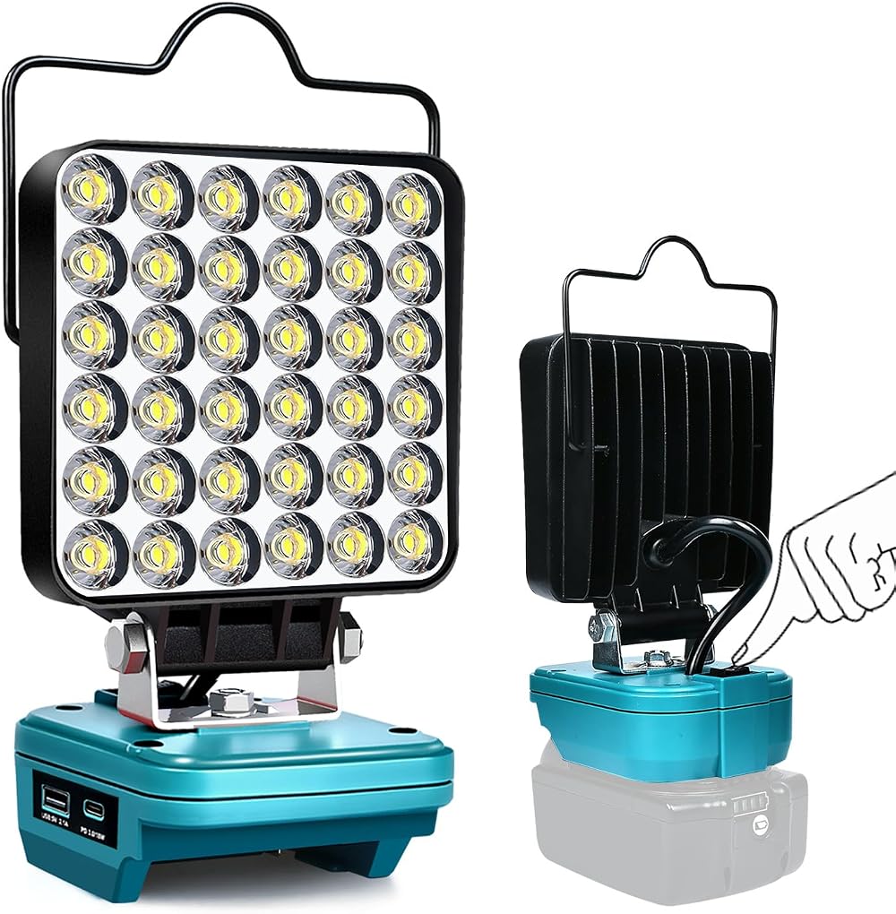 FYJUL Cordless LED Work Light for Makita 18V LXT Battery 48W 5400LM