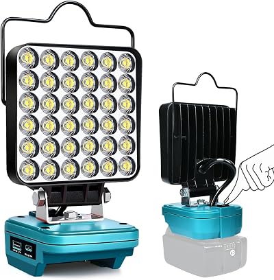 FYJUL Cordless LED Work Light for Makita 18V LXT Battery 48W 5400LM