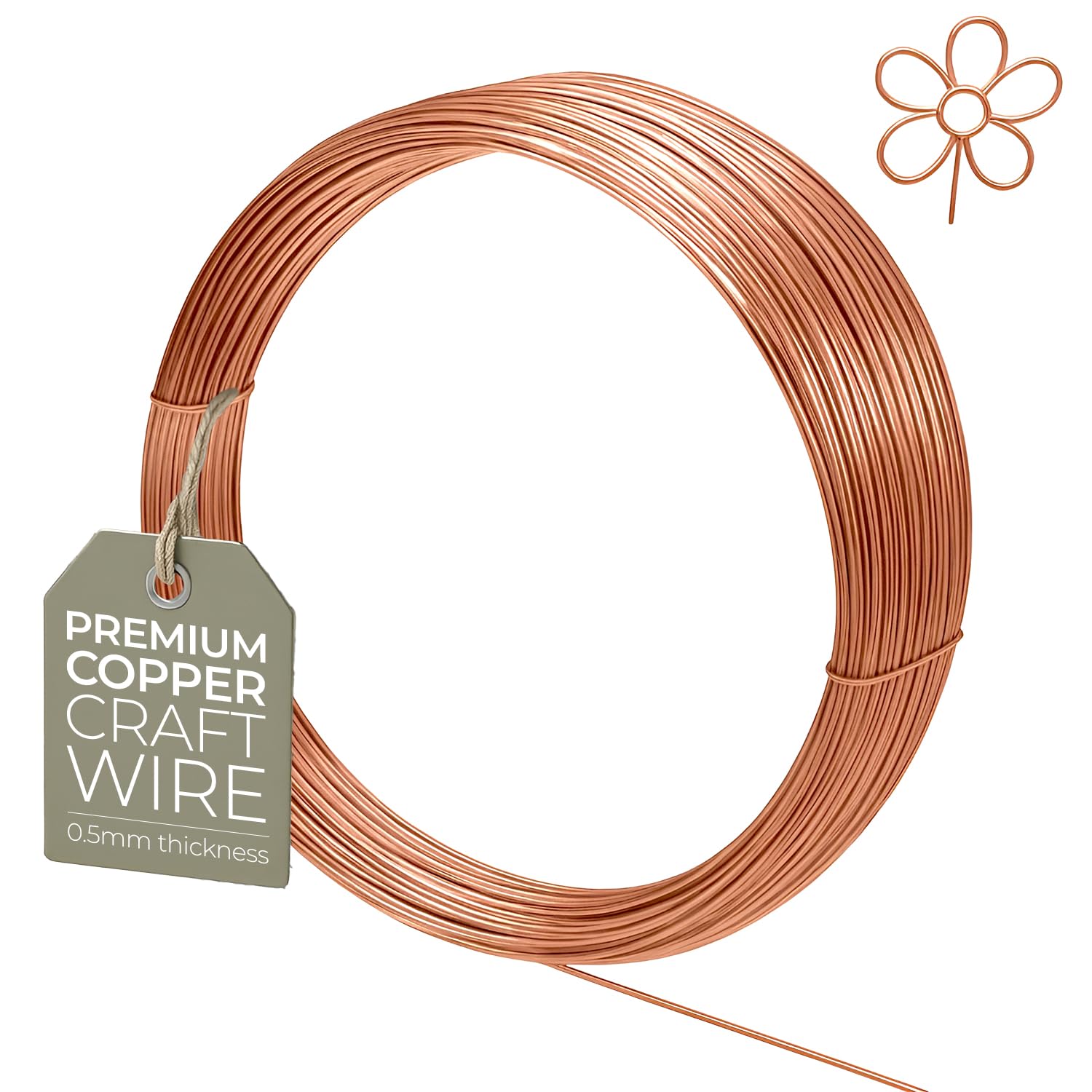 0.5mm (24 Gauge) x 15m Copper Non-Tarnish Craft Wire for Jewellery, Wire Wrapping, Sculpting, Hobby Craft, Wire Modelling — image 1