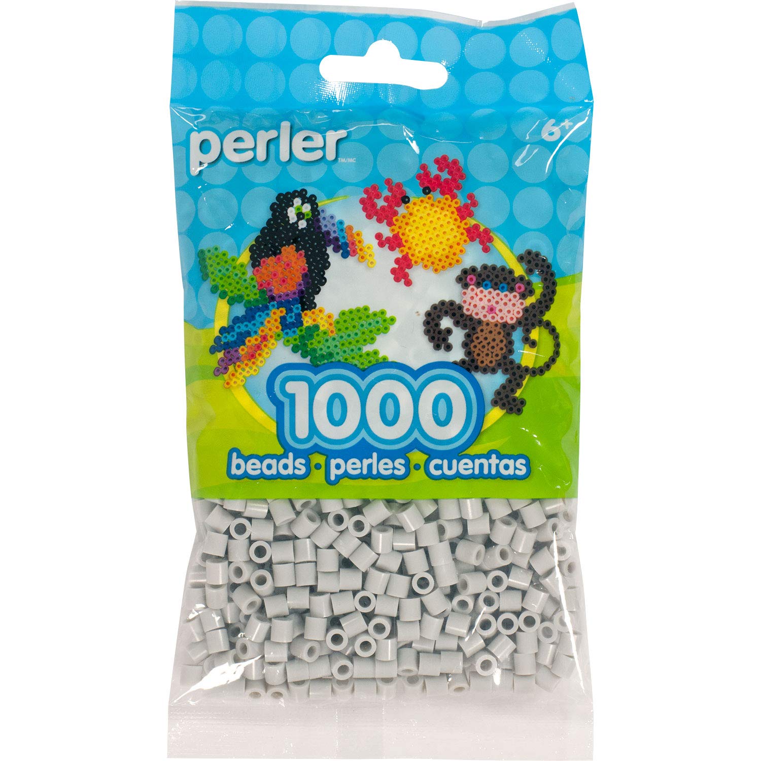 Perler Perler Beads 1, 000/Pkg-Light Grey, Other, Multicoloured