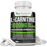 L-Carnitine 1000mg - 200 Capsules, Fat Metabolism Support USA Formulated | Amino Acid Supplement for Energy, Performance Endurance &amp; Weight; 100 day Supply by Dr. Martin's