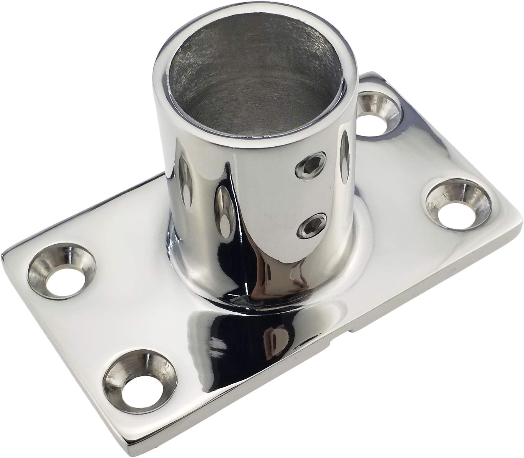 keehui Heavy DudyBoat Hand Rail Fitting-30 Degree 1 inch Rectangular Base-Marine 316 Stainless Steel Deck Hardware