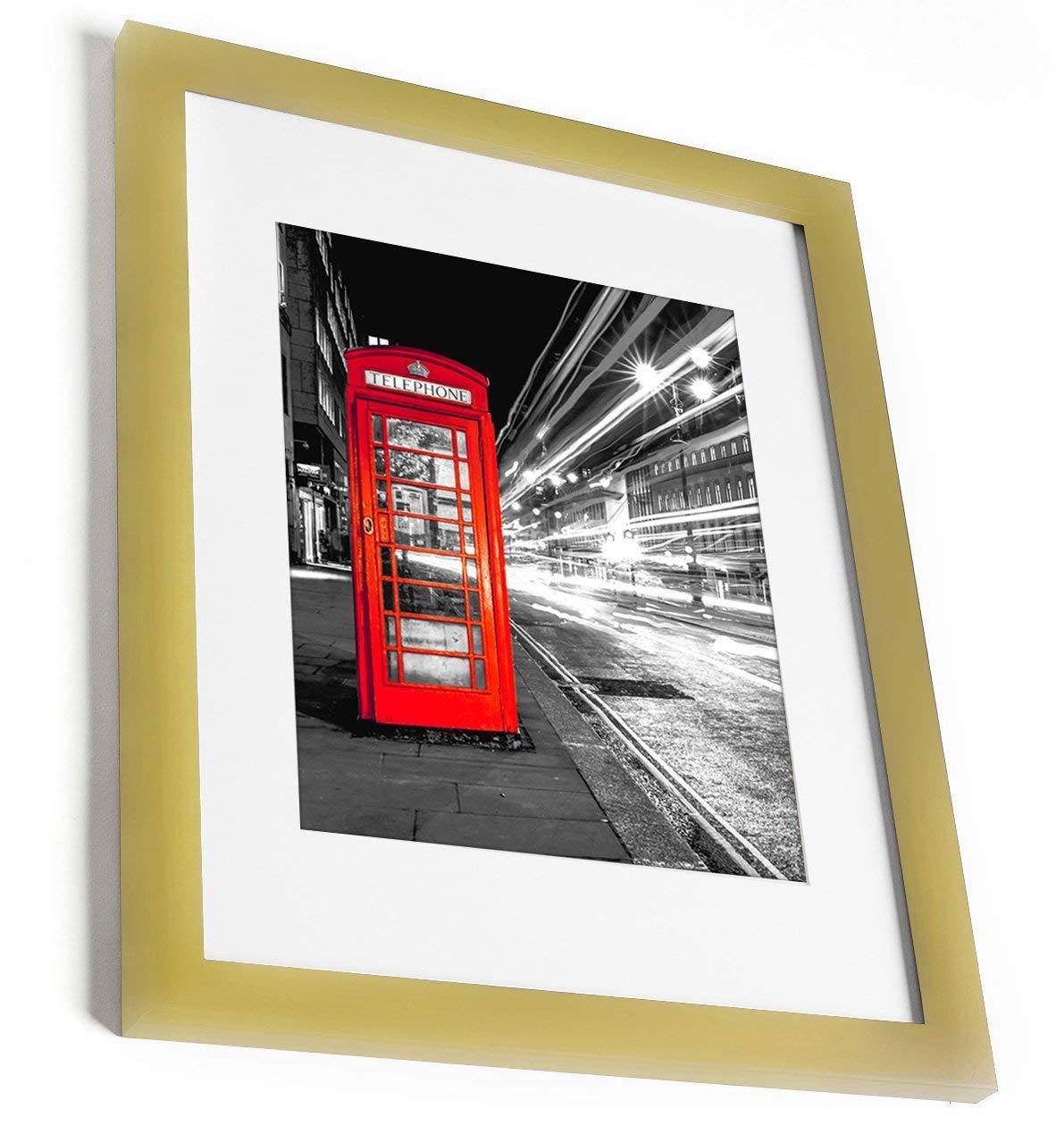 11x14 Gold Picture Frame - Display Pictures 8x10 with Mat or 11x14 without Mat - Wall Mounting Material Included